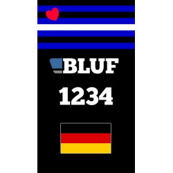 "Leather Pride" sliders with BLUF number and country flag